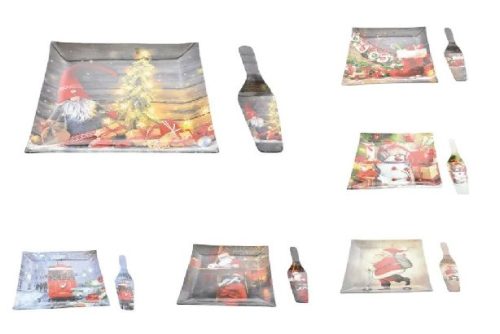 KARÁCSONYI ÜVEGTÁL + SPATULA TÖBB FÉLE MINTA