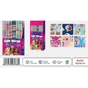 CSOMAGOLÓPAPÍR HERCEGNŐS 200X70CM TÖBBFÉLE