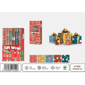 CSOMAGOLÓPAPÍR MANÓS 200X70CM TÖBBFÉLE