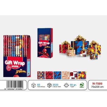 CSOMAGOLÓPAPÍR SZUPERHŐS 200X70CM TÖBBFÉLE