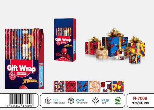 CSOMAGOLÓPAPÍR SZUPERHŐS 200X70CM TÖBBFÉLE