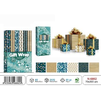 CSOMAGOLÓPAPÍR 200X70CM TÖBBFÉLE