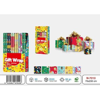 CSOMAGOLÓPAPÍR 200X70CM TÖBBFÉLE