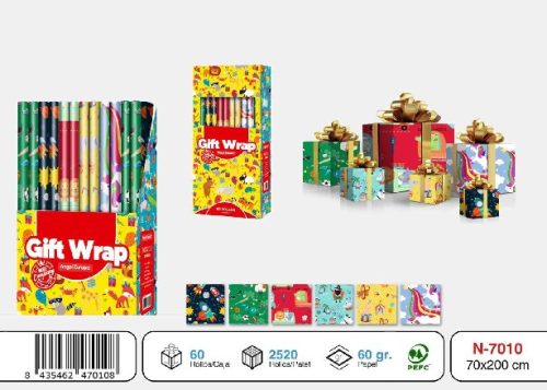 CSOMAGOLÓPAPÍR 200X70CM TÖBBFÉLE