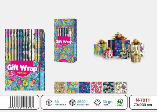 CSOMAGOLÓPAPÍR 200X70CM TÖBBFÉLE