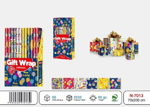 CSOMAGOLÓPAPÍR 200X70CM TÖBBFÉLE