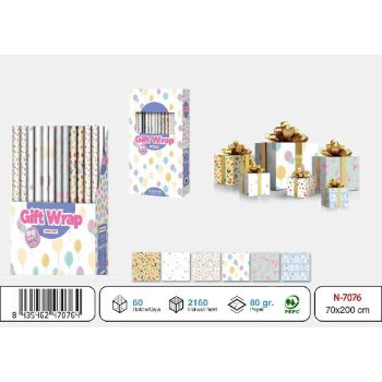 CSOMAGOLÓPAPÍR 200X70CM TÖBBFÉLE