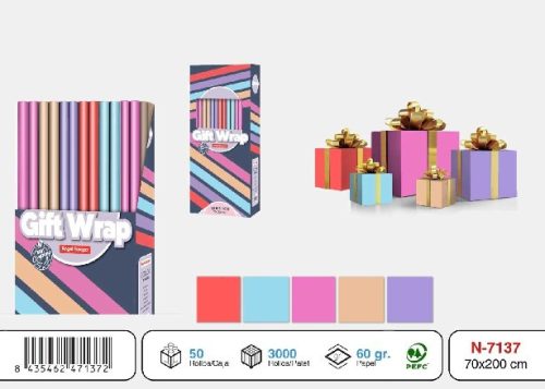 CSOMAGOLÓPAPÍR 200X70CM TÖBBFÉLE