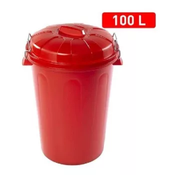 SZEMETESKUKA FEDELES PIROS 100L