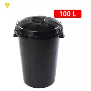 SZEMETESKUKA FEDELES FEKETE 100L