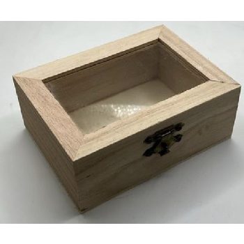 DOBOZ FA, ÜVEG FEDELES 9X12X5CM