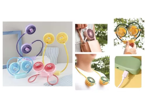 VENTILÁTOR MINI AKKUMULÁTOROS DUPLA FEJŰ 4F.