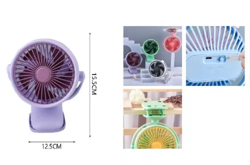 VENTILÁTOR MINI AKKUMULÁTOROS 12,5X15,5CM 4F.