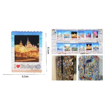 HŰTŐMÁGNES BÉLYEG BUDAPESTI EMLÉK 6,5*8,5 CM