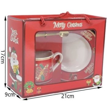 BÖGRE SZETT KARÁCSONYI 17X9X21CM PORC.