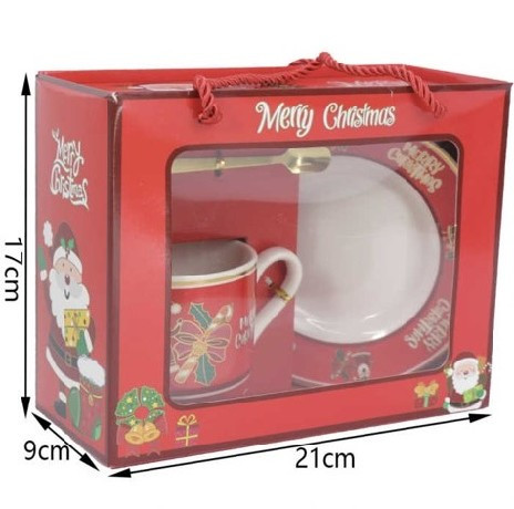 BÖGRE SZETT KARÁCSONYI 17X9X21CM PORC.