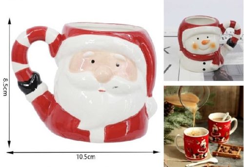 BÖGRE KARÁCSONYI MIKULÁS 8,5X10,5CM PORC.