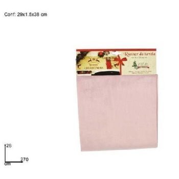 ASZTALI FUTÓ RÓZSASZÍN KARÁCSONYI 28X270CM