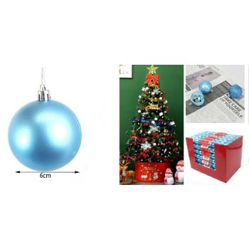 KARÁCSONYFA GÖMB DÍSZ 6CM VILÁGOSKÉK 6DB