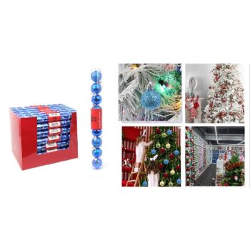 KARÁCSONYFA GÖMB DÍSZ MŰA. 3CM VILÁGOSKÉK 12DB