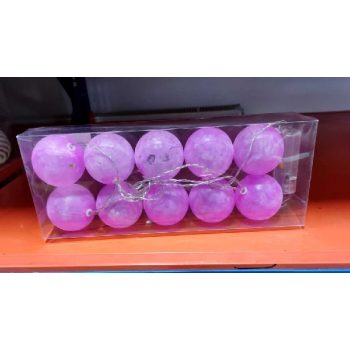 KARÁCSONYFA GÖMB DÍSZ ELEMES LILA 10DB