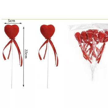 DÍSZ PÁLCA VALENTIN 5X22CM 6DB-OS