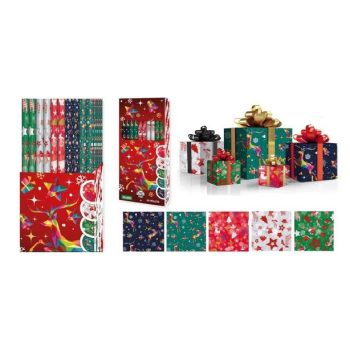 CSOMAGOLÓPAPÍR 70X200CM 5F. KARÁCSONYI (50/DISPL)