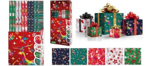 CSOMAGOLÓPAPÍR 70X200CM 5F. KARÁCSONYI (50/DISPL)