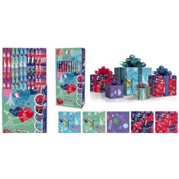 CSOMAGOLÓPAPÍR 70X200CM 5F. VÁROSOK (50/DISPL)