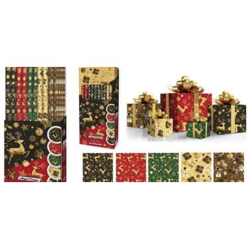 CSOMAGOLÓPAPÍR 70X200CM 5F. KARÁCSONYI (50/DISPL)