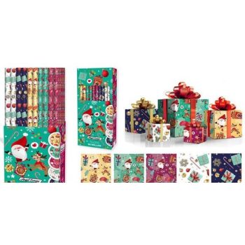 CSOMAGOLÓPAPÍR 70X200CM 5F. KARÁCSONYI (50/DISPL)