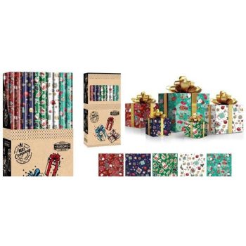 CSOMAGOLÓPAPÍR 70X200CM 5F. KARÁCSONYI (50/DISPL)