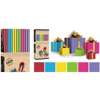 CSOMAGOLÓPAPÍR 70X200CM 6F. PÖTTYÖS (60/DISPL)