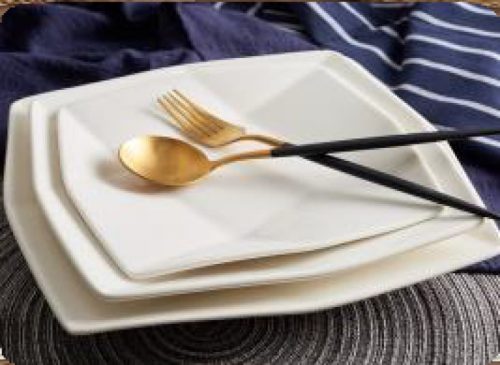 LAPOS TÁNYÉR KÜLÖNLEGES FORMÁJÚ PORCELÁN 25X25CM