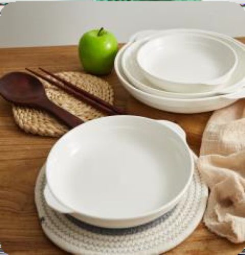 MÉLY TÁNYÉR FÜLES PORCELÁN 22CM