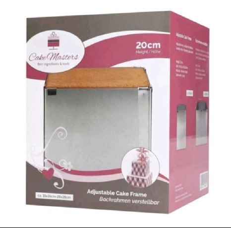 TORTA FORMA NÉGYZET ÁLLÍTHATÓ M:20CM SZ:16-28CM