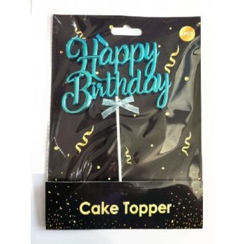 TORTADEKOR "HAPPY BIRTHDAY" KÉK 11X18CM