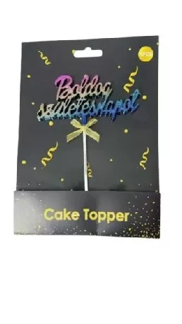 TORTABESZÚRÓ SZÍNES "BOLDOG SZÜLETÉSNAPOT"
