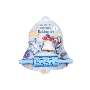 KISZÚRÓ SZETT KARÁCSONYI SODRÓFÁVAL 4DB-OS - HÓPEHELY