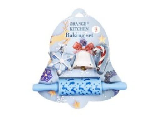 KISZÚRÓ SZETT KARÁCSONYI SODRÓFÁVAL 4DB-OS - HÓPEHELY