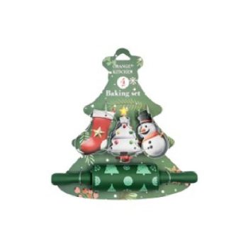 KISZÚRÓ SZETT KARÁCSONYI SODRÓFÁVAL 4DB-OS - KARÁCSONY