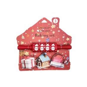 KISZÚRÓ SZETT KARÁCSONYI SODRÓFÁVAL 4DB-OS - MIKULÁS