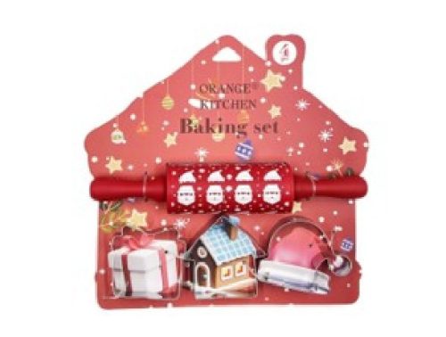 KISZÚRÓ SZETT KARÁCSONYI SODRÓFÁVAL 4DB-OS - MIKULÁS