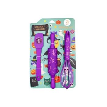 KONYHAI SZETT 3 RÉSZES HALLOWEEN - LILA