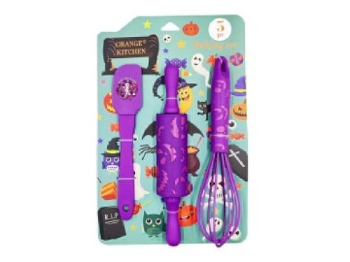 KONYHAI SZETT 3 RÉSZES HALLOWEEN - LILA