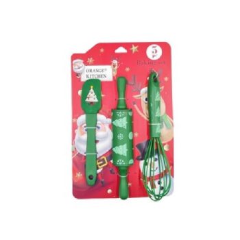 KONYHAI SZETT KARÁCSONYI 3 RÉSZES - ZÖLD