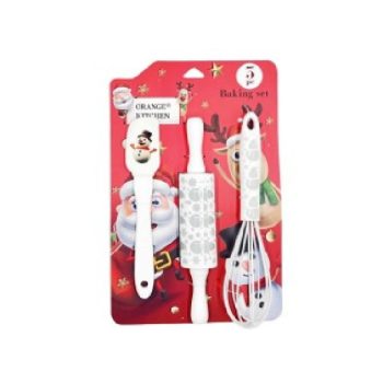 KONYHAI SZETT KARÁCSONYI 3 RÉSZES - FEHÉR