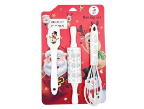 KONYHAI SZETT KARÁCSONYI 3 RÉSZES - FEHÉR