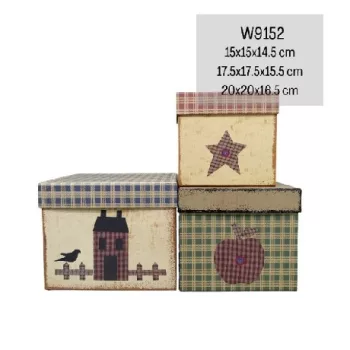 DÍSZDOBOZ 3DB-OS NAGY:15X15X14,5CM PAPÍR