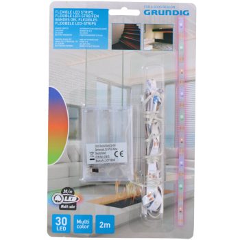   LED SZALAG 2M 30LED/M IP20 ELEMES 3XAA 5FÉLE(4XHIDEGFEHÉR, 12XMELEGFEHÉR, 4XMULT